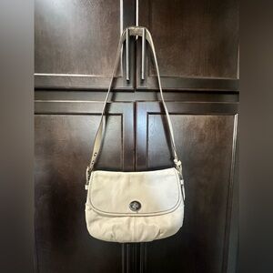 Coach cream colored leather purse